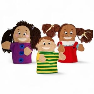 Puppets Lot Vtg 1997 Concordia Publishing House Girls Yarn Hair 1 Boy READ